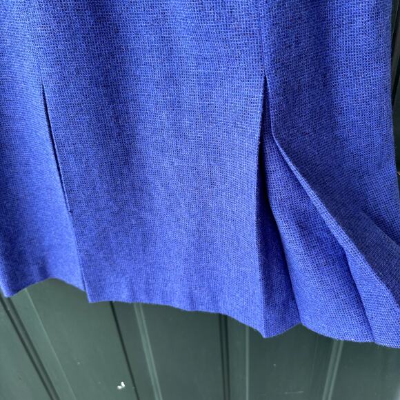 Vintage Avoca Collection 100% Irish Wool Cobalt Blue Midi Skirt Sz 6 Luxury - Picture 3 of 5